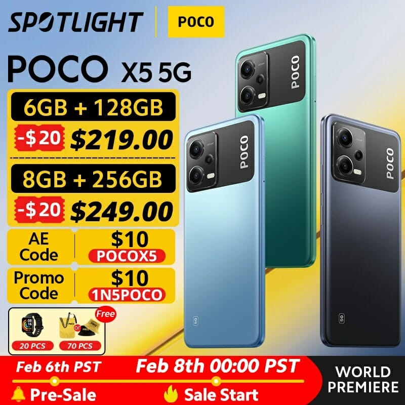 POCO X5 5G / POCO X5 Pro 5G 発売セール開催！早期価格より最大30ドルOFFでの購入が可能に（2/11まで） -  TikGadget | ティックガジェットは製品レビュー, お得なセール情報, 最新技術などを分かりやすくお届け！